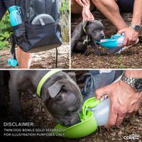 Reise-Set für Hunde – Colapz Trockenfutter-/Wasserflasche + Kotbeutelspender 570 ml/Grün