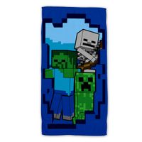 Minecraft Strandtuch 70x140 cm – Frottee-Badetuch aus Baumwolle