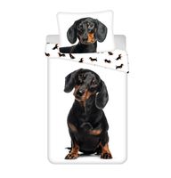 Dachshund Baumwoll-Bettwäsche für Kinder inkl. Kissen