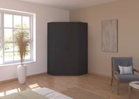 rauch Allrounder Eckschrank 2-türig, Farbe Grau metallic Breite 117 cm