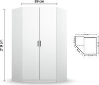 rauch Allrounder Eckschrank 2-türig, Farbe Weiß Breite 117 cm