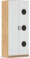 rauch Allrounder Wäscheschrank 2-türig, Farbe Weiß Hochglanz/Eiche Artisan Breite 91 cm
