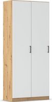 rauch Allrounder Garderobe, Mehrzweckschrank 2-türig, Farbe Weiß/Eiche Artisan Breite 91 cm