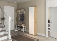 rauch Allrounder Garderobe, Schuhschrank, Mehrzweckschrank, Farbe Weiß/Eiche Artisan Breite 47 cm