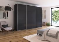 rauch Quadra Kleiderschrank 3-türig, Farbe Grau metallic Breite 315 cm