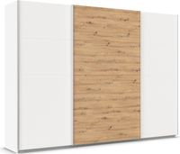 rauch Quadra Kleiderschrank 3-türig, Farbe Weiß/Eiche Artisan Breite 315 cm