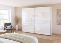 rauch Quadra Kleiderschrank 2-türig, mit Glastüren, Farbe Weiß Breite 271 cm