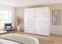 rauch Quadra Kleiderschrank 2-türig, mit Glastüren, Farbe Weiß Breite 226 cm