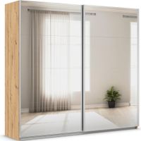 rauch Quadra Kleiderschrank 2-türig, mit Spiegel, Farbe Eiche Artisan Breite 226 cm