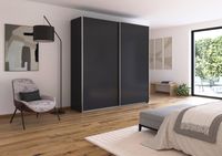 rauch Quadra Kleiderschrank 2-türig, Farbe Grau metallic Breite 226 cm