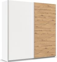 rauch Quadra Kleiderschrank 2-türig, Farbe Weiß/Eiche Artisan Breite 226 cm