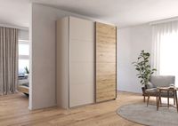 rauch Quadra Kleiderschrank 2-türig, Farbe Beige/Eiche Artisan Breite 181 cm