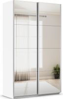 rauch Quadra Kleiderschrank 2-türig, mit Spiegel, Farbe Weiß Breite 136 cm
