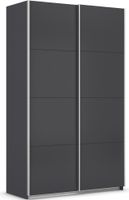 rauch Quadra Kleiderschrank 2-türig, Farbe Grau metallic Breite 136 cm
