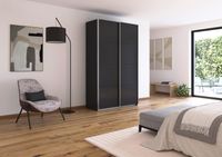 rauch Quadra Kleiderschrank 2-türig, Farbe Grau metallic Breite 136 cm