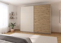 rauch Quadra Kleiderschrank 2-türig, Farbe Beige/Eiche Artisan Breite 271 cm