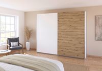 rauch Quadra Kleiderschrank 2-türig, Farbe Weiß/Eiche Artisan Breite 271 cm