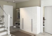 rauch Alba Kleiderschrank 4-türig, Farbe Hochglanz Weiß/Weiß Breite 181 cm