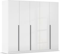 rauch Alba Kleiderschrank 5-türig, Farbe Hochglanz Weiß/Weiß Breite 226 cm