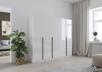rauch Alba Kleiderschrank 5-türig, Farbe Hochglanz Weiß/Weiß Breite 226 cm