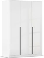 rauch Alba Kleiderschrank 3-türig, Farbe Hochglanz Weiß/Weiß Breite 136 cm