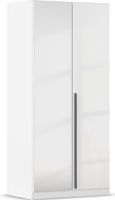 rauch Alba Kleiderschrank 2-türig, mit Spiegel, Farbe Hochglanz Weiß/Weiß Breite 91 cm