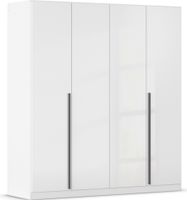 rauch Alba Kleiderschrank 4-türig, Farbe Hochglanz Weiß/Weiß Breite 181 cm