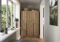 rauch Alba Kleiderschrank 3-türig, Farbe Eiche Artisan Breite 136 cm