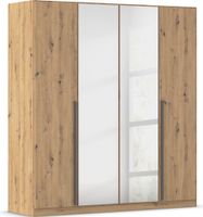 rauch Alba Kleiderschrank 4-türig, mit Spiegel, Farbe Eiche Artisan Breite 181 cm