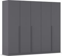 rauch Alba Kleiderschrank 5-türig, Farbe Grau metallic Breite 226 cm