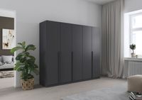 rauch Alba Kleiderschrank 5-türig, Farbe Grau metallic Breite 226 cm
