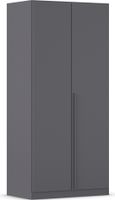 rauch Alba Kleiderschrank 2-türig, Farbe Grau metallic Breite 91 cm