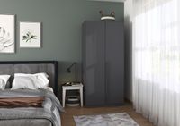 rauch Alba Kleiderschrank 2-türig, Farbe Grau metallic Breite 91 cm