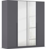 rauch Alba Kleiderschrank 4-türig, mit Spiegel, Farbe Grau metallic Breite 181 cm