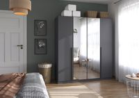 rauch Alba Kleiderschrank 4-türig, mit Spiegel, Farbe Grau metallic Breite 181 cm