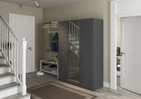 rauch Alba Kleiderschrank 3-türig, mit Spiegel, Farbe Grau metallic Breite 136 cm