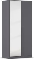 rauch Alba Kleiderschrank 2-türig, mit Spiegel, Farbe Grau metallic Breite 91 cm