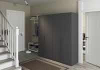 rauch Alba Kleiderschrank 4-türig, Farbe Grau metallic Breite 181 cm