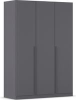 rauch Alba Kleiderschrank 3-türig, Farbe Grau metallic Breite 136 cm