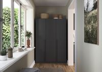 rauch Alba Kleiderschrank 3-türig, Farbe Grau metallic Breite 136 cm