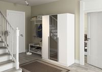 rauch Alba Kleiderschrank 3-türig, mit Spiegel, Farbe Weiß Breite 136 cm