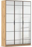 rauch Acero Garderobenschrank 3-türig, mit Grauspiegel, Farbe Eiche Artisan Breite 136 cm