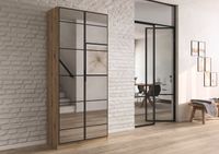 rauch Acero Garderobenschrank 2-türig, mit Grauspiegel, Farbe Eiche Artisan Breite 91 cm