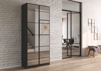 rauch Acero Garderobenschrank 2-türig, mit Grauspiegel, Farbe Grau metallic Breite 91 cm