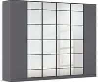 rauch Acero Garderobenschrank 6-türig, mit Grauspiegel, Farbe Grau metallic Breite 271 cm