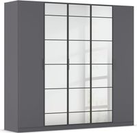 rauch Acero Garderobenschrank 5-türig, mit Grauspiegel, Farbe Grau metallic Breite 226 cm