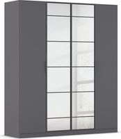 rauch Acero Garderobenschrank 4-türig, mit Grauspiegel, Farbe Grau metallic Breite 181 cm