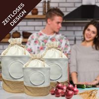 Nachhaltige Aufbewahrungsboxen – 3er Set Körbe mit Beschriftung & Kartoffelschäler/Weiß