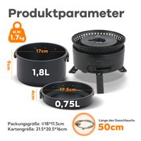 ENFRIFAM Campingkocher Set mit Topf und Pfannen, 2 in1 Elektro &amp; Gaskocher