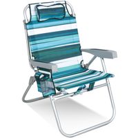 HOMECALL Leicht Strandstuhl, mit Kühltasche und Aufbewahrungstasche, 5-fach Verstellbar,Gestreift